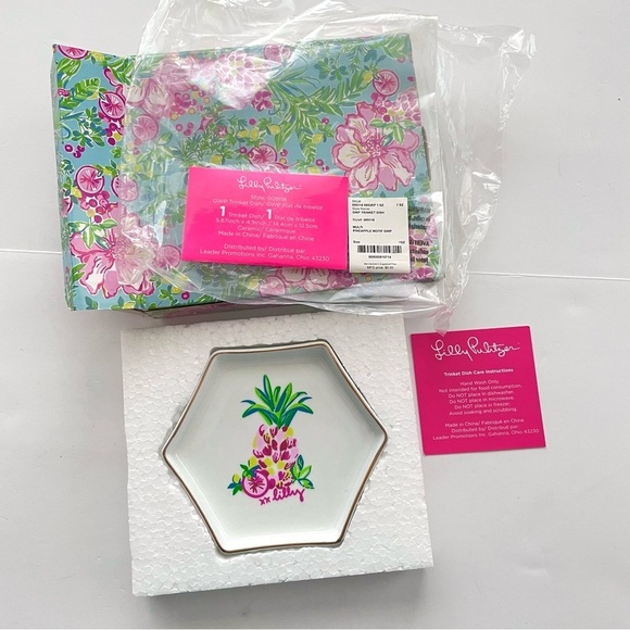 Lilly Pulitzer trinket dish PINEAPPLE motif new in box - Picture 1 of 4